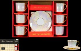 EPIAG Czechoslovakian Boxed Retro 12 Piece Coffee Set housed in original red card box,