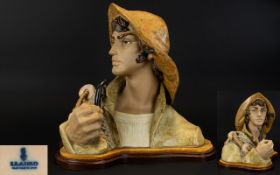 Lladro Large Impressive and Rare Gres Sculpture - Titled ' Fisherman ' Model No 2108,