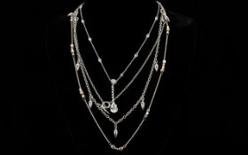 A Collection Of Three Contemporary Sterling Silver Necklaces Each in very good, unworn condition and