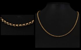 9ct Gold Belcher Chain From the 1920's, with Good Clasp. Marked 9ct. 18 Inches - 45 cm In length. 8.