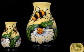 Moorcroft - Modern Ltd Edition Small Tube lined Trial Vase - Flight of The Bumble Bees Design.