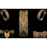 Antique Period 9ct Gold Superb Quality and Attractive Well Made Bracelet of Wide Proportions with