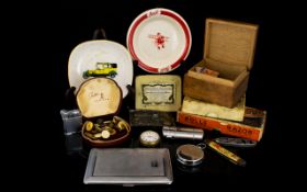 A Mixed Collection Of Vintage Cases, Razors,