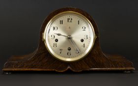 1930's Mantle Clock Oak case clock of typical form,