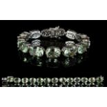 Green Amethyst Statement Tennis Bracelet