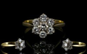 18ct Gold Diamond Cluster Ring Flowerhea