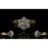 18ct Gold Diamond Cluster Ring Flowerhea