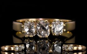 18ct Three Stone Diamond Ring Three old