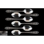 Edwardian Period Silver Set of Six Teasp