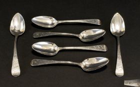 George III Set of Six Silver Teaspoons w