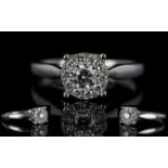 A 9ct White Gold Diamond Cluster Ring Ce