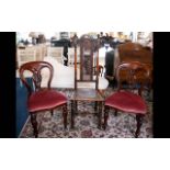 A Pair of Balloon Back Hall Chairs, each