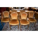 Six Dining Chairs of Gold Colour, Velvet