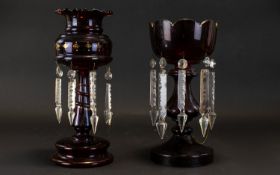 A Late 19th Century Cranberry Glass Lust