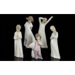 A Collection of Vintage Nao by Lladro Porcelain Figure ( 5 ) Five Figures In Total.