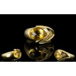 Nina Ricci - Fashion 18ct Gold Citrine and Diamond Set Dress Ring, The Central Citrine of Good