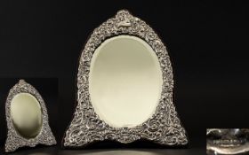 Victorian Period Style Large and Impressive Excellent Quality Embossed Silver Framed Dressing