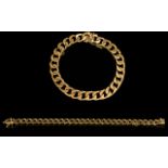9ct Gold - Solid Curb Bracelet with Excellent Clasp, Fully Hallmarked.