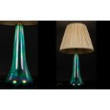 John Ditchfield Superb Quality Opalescent Glass Lamp Base Slim handblown lamp with bulbous base,