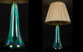 John Ditchfield Superb Quality Opalescent Glass Lamp Base Slim handblown lamp with bulbous base,