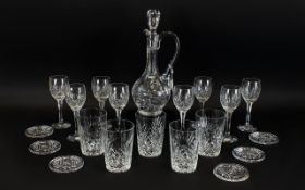 Glass Drinking Set Comprising Decanter with 8 Small Wine/Sherry Glasses,