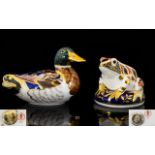 Royal Crown Derby Pair of Hand Painted Porcelain Paperweights.