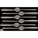 A Good Quality Set of Six Alpaca Silver Lobster Skewers of Good Form. Marked Alpaca Silver 48.