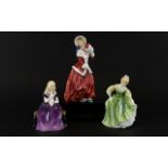 A Collection Of Three Royal Doulton Figures To include HN1992 'Christmas Morn' HN2211 'Fair Maiden',