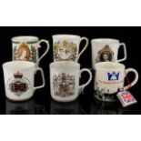 Six Assorted Commemorative Mugs.