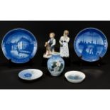 A Collection Of Decorative Ceramic Items Five In total to include two Royal Copenhagen Figures,