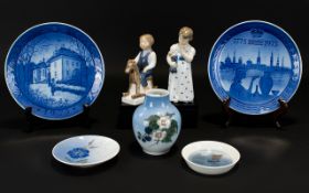 A Collection Of Decorative Ceramic Items Five In total to include two Royal Copenhagen Figures,