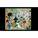 A Large Reproduction Acrylic On Canvas After Joan Miro Contemporary painting on canvas - after Joan