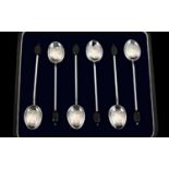 George V Set of Six Silver Coffee Spoons with Original Box. Hallmark Birmingham 1920. Please See