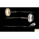 George III Sterling Silver Toddy Ladle with Twisted Horn Handle, Elegant Slim Design with Silver