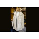 Blonde Mink Short Jacket, collar with revers, slit pockets, straight sleeves with horizontal,