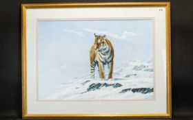 Peter Jepson (born 1936); Pastel, Study Of A Tiger In An Arctic Habitat, Signed And Dated '90