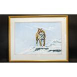 Peter Jepson (born 1936); Pastel, Study Of A Tiger In An Arctic Habitat, Signed And Dated '90