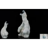 Royal Copenhagen 1930's - Superb Large and Impressive Early Porcelain Polar Bear - Roaring Figurine