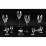 A Collection Of Waterford Crystal Nocturne Wine Glasses Each marked to base, good condition.