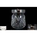 Elizabeth II - Delux Silver Topped with Racehorse Figure - Cut Glass Ice Bucket,