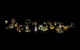 A Small Collection Of Gold Tone Jewellery And Findings A Varied collection to include Middle