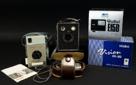 A Good Collection of Vintage Cameras and Accessories, To Include 1/ Kodak Brownie Vecta Camera