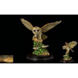 Border Fine Arts Handmade and Impressive Owl Figure ' Tawny Owl ' Ray Aryes Modelled. Date 1986.