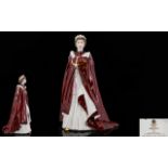 Royal Worcester Hand Painted Porcelain Figurine - Queen Elizabeth II,