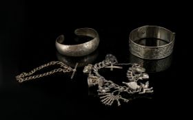 A Collection Of Silver Jewellery Items Total weight, approx 78.5 grams.