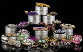 Bag of Mixed Costume Jewellery, Includes Rings, Earrings, Necklaces, Brooches etc.