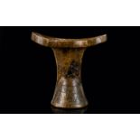 African Interest - Antique African Head Rest. With Carved Tribal Decoration. Height 6 Inches.