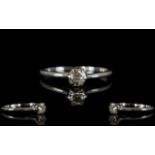 Platinum Set Single Stone Diamond Ring. Marked platinum, the diamond of good colour and clarity.