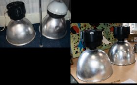 Set of Four Extra Large Industrial Lamps.