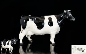 Beswick Early Farm Animal Figure ' Friesian Cow ' Gloss. CH ' Claybury Leegwater ' Model No 1362.